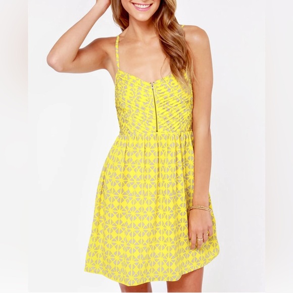 Roxy Shore Thing Yellow Print Dress - Picture 1 of 10
